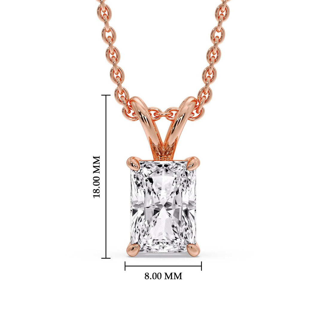 Radiant Fancy Lab Diamond Solitaire Colored Stone Pendant
