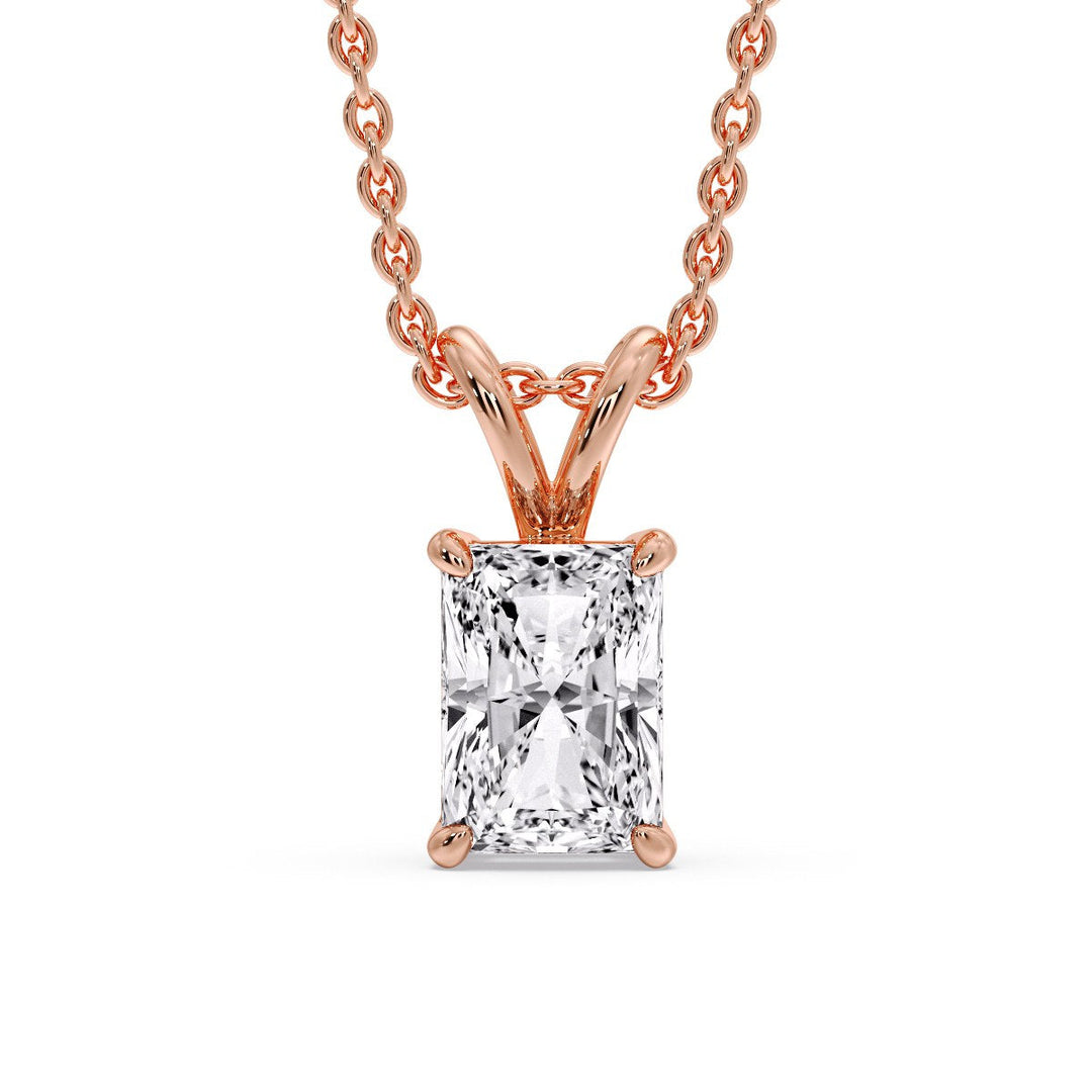 Radiant Fancy Lab Diamond Solitaire Colored Stone Pendant