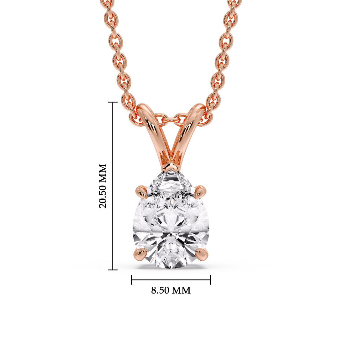 Color Lab Fancy Pear Shaped Diamond Solitaire Pendant