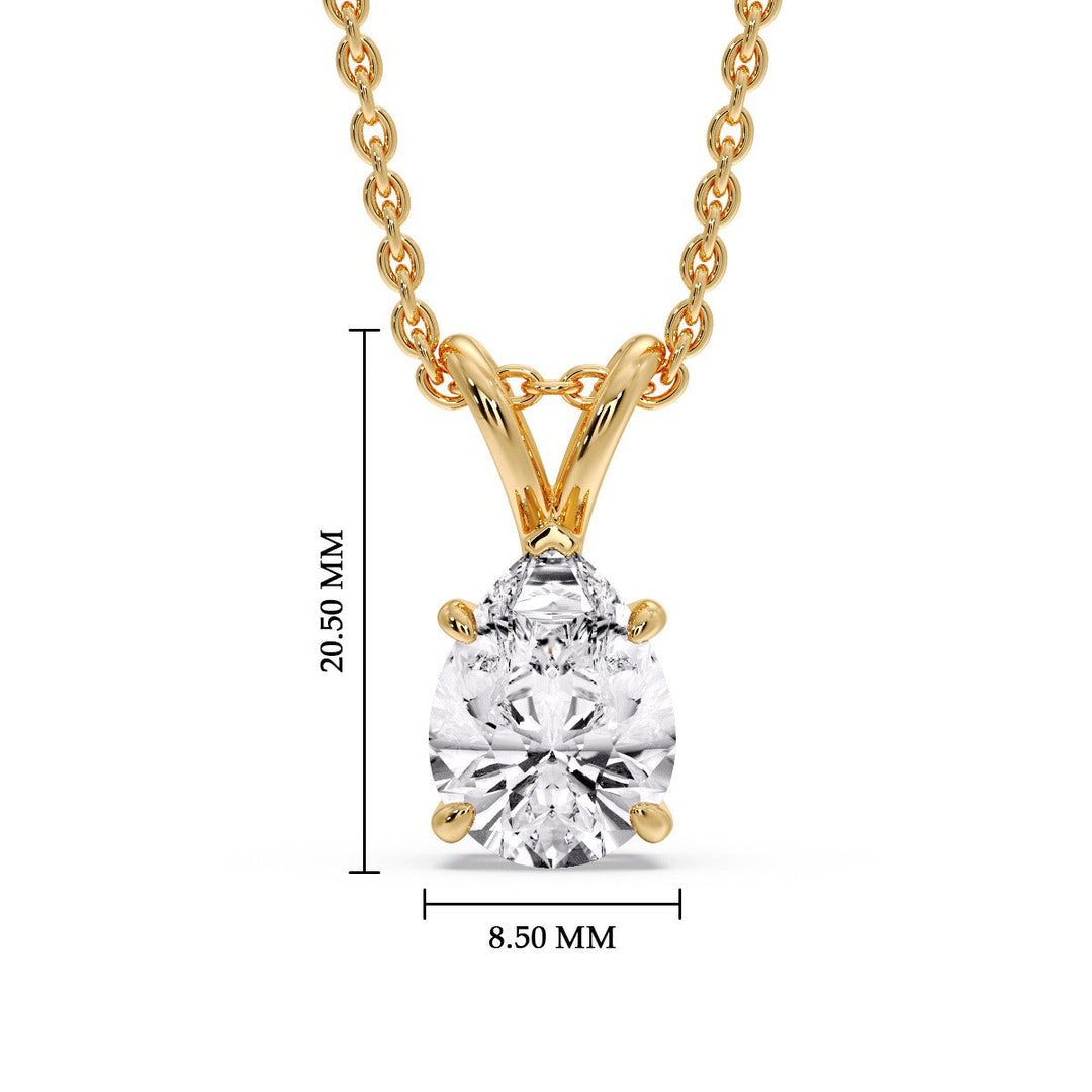 Color Lab Fancy Pear Shaped Diamond Solitaire Pendant