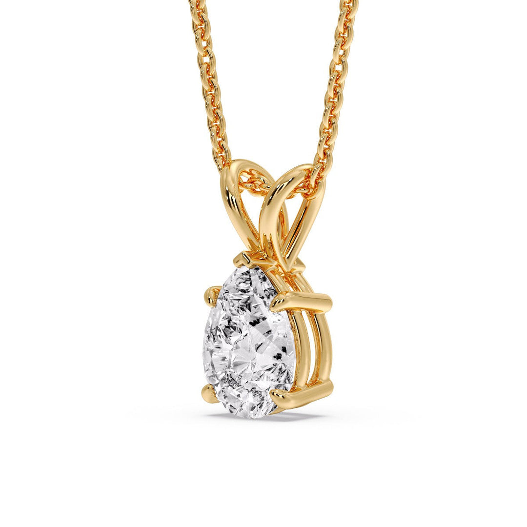 Color Lab Fancy Pear Shaped Diamond Solitaire Pendant