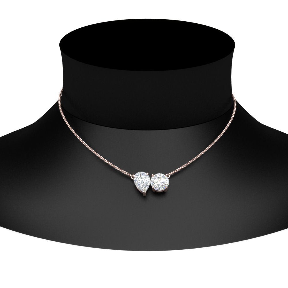 Lab Grown Diamond Toi Et Moi Pendant 14K Gold