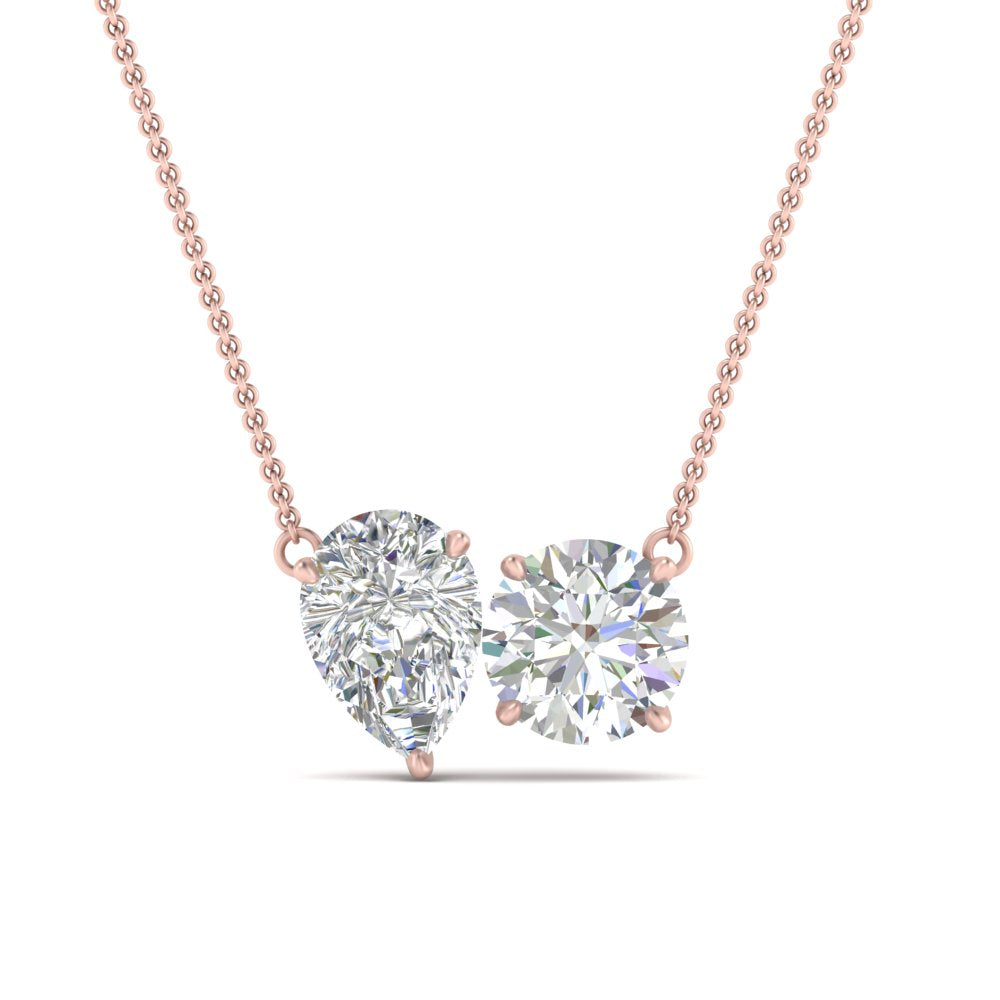 Lab Grown Diamond Toi Et Moi Pendant 14K Gold