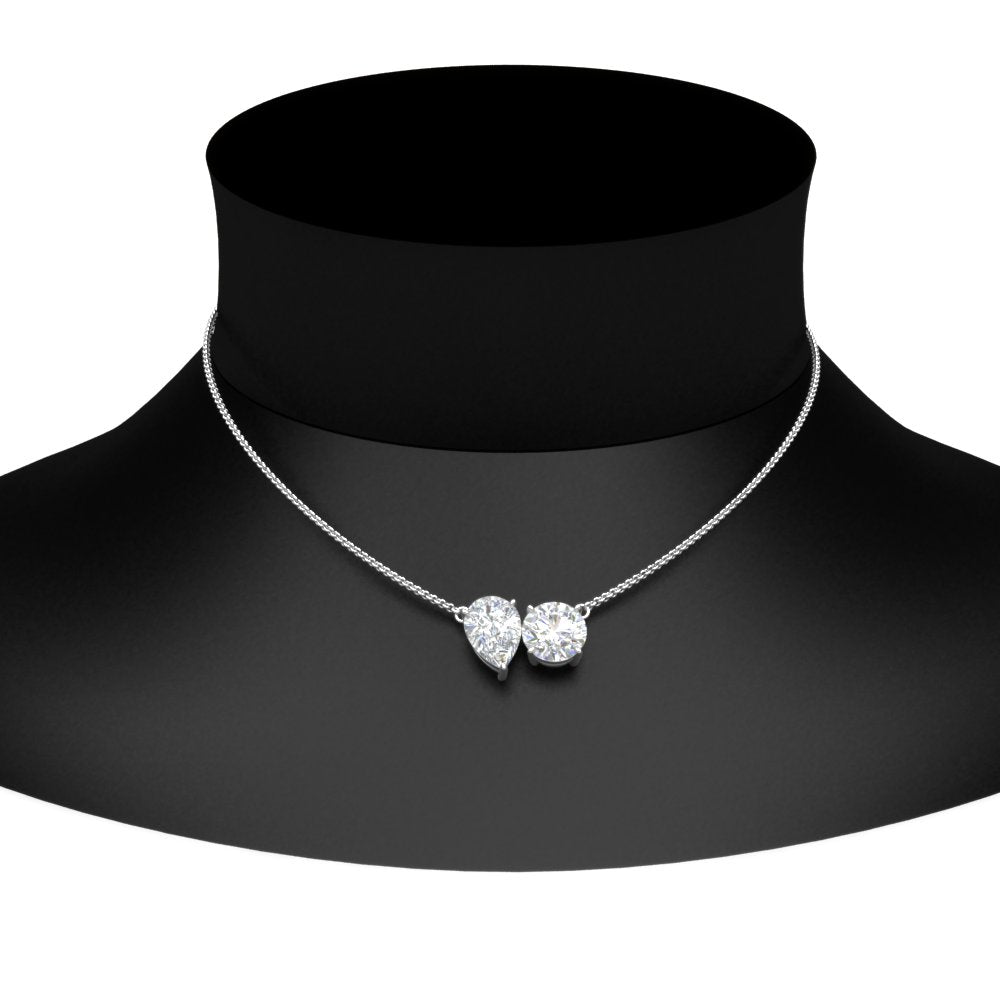 Lab Grown Diamond Toi Et Moi Pendant 14K Gold