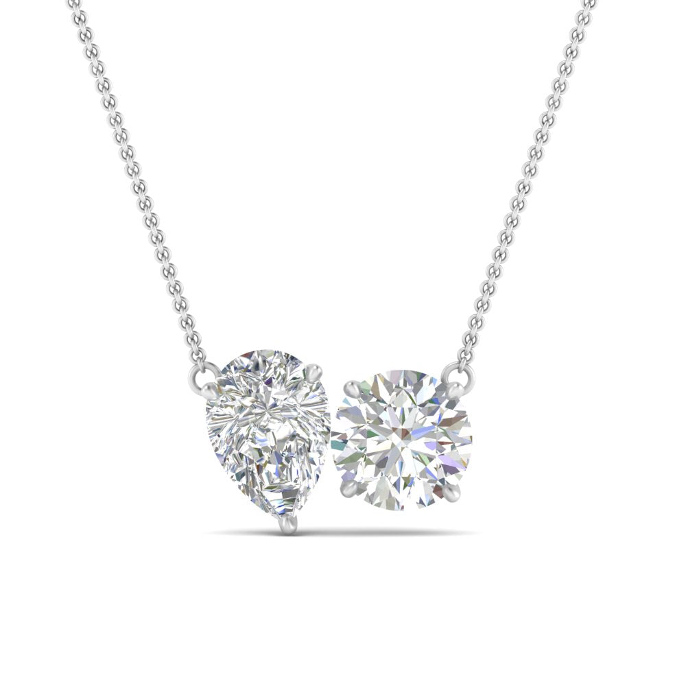 Lab Grown Diamond Toi Et Moi Pendant 14K Gold