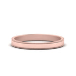 Load image into Gallery viewer, Flat Milgrain Stackable Mens Wedding Band In 14K Rose Gold | Cuts &amp; Carat
