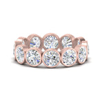 Load image into Gallery viewer, Bezel Lab Diamond Rount Cut Eternity Women Ring In 14K Rose Gold | Cuts &amp; Carat
