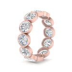 Load image into Gallery viewer, Bezel Lab Diamond Rount Cut Eternity Women Ring In 14K Rose Gold | Cuts &amp; Carat
