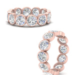 Load image into Gallery viewer, Bezel Lab Diamond Rount Cut Eternity Women Ring In 14K Rose Gold | Cuts &amp; Carat
