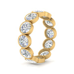 Load image into Gallery viewer, Bezel Lab Diamond Rount Cut Eternity Women Ring In 14K Yellow Gold | Cuts &amp; Carat
