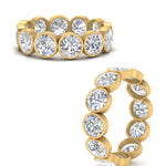 Load image into Gallery viewer, Bezel Lab Diamond Rount Cut Eternity Women Ring In 14K Yellow Gold | Cuts &amp; Carat
