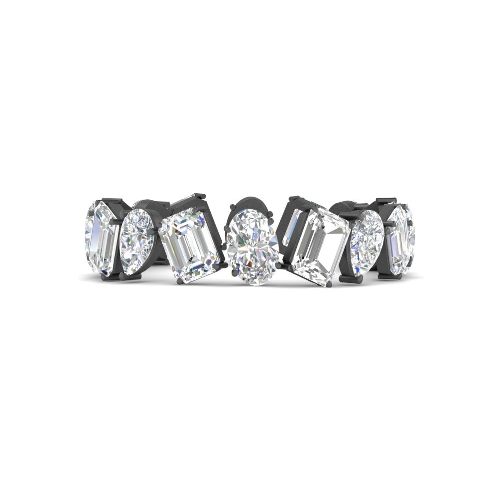4.80 Carat Fancy Eternity Lab Diamond Wedding Band For Women In 14K Black Gold | Cuts & Carat