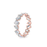 Load image into Gallery viewer, 4.80 Carat Fancy Eternity Lab Diamond Wedding Band For Women In 14K Rose Gold | Cuts &amp; Carat

