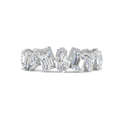 4.80 Carat Fancy Eternity Lab Diamond Wedding Band For Women In 14K White Gold | Cuts & Carat