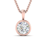 Load image into Gallery viewer, Round Lab Diamond Bezel Solitaire Pendant For Women
