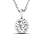 Load image into Gallery viewer, Round Lab Diamond Bezel Solitaire Pendant For Women
