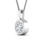 Load image into Gallery viewer, Round Lab Diamond Bezel Solitaire Pendant For Women
