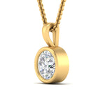 Load image into Gallery viewer, Round Lab Diamond Bezel Solitaire Pendant For Women
