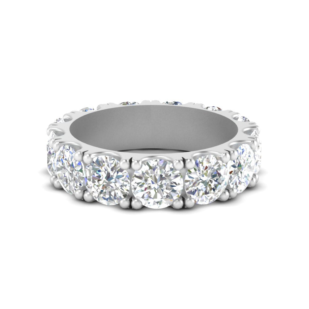 0.25 - 5 Carat Round Cut Lab Grown Eternity Wedding Band For Women 14k Gold