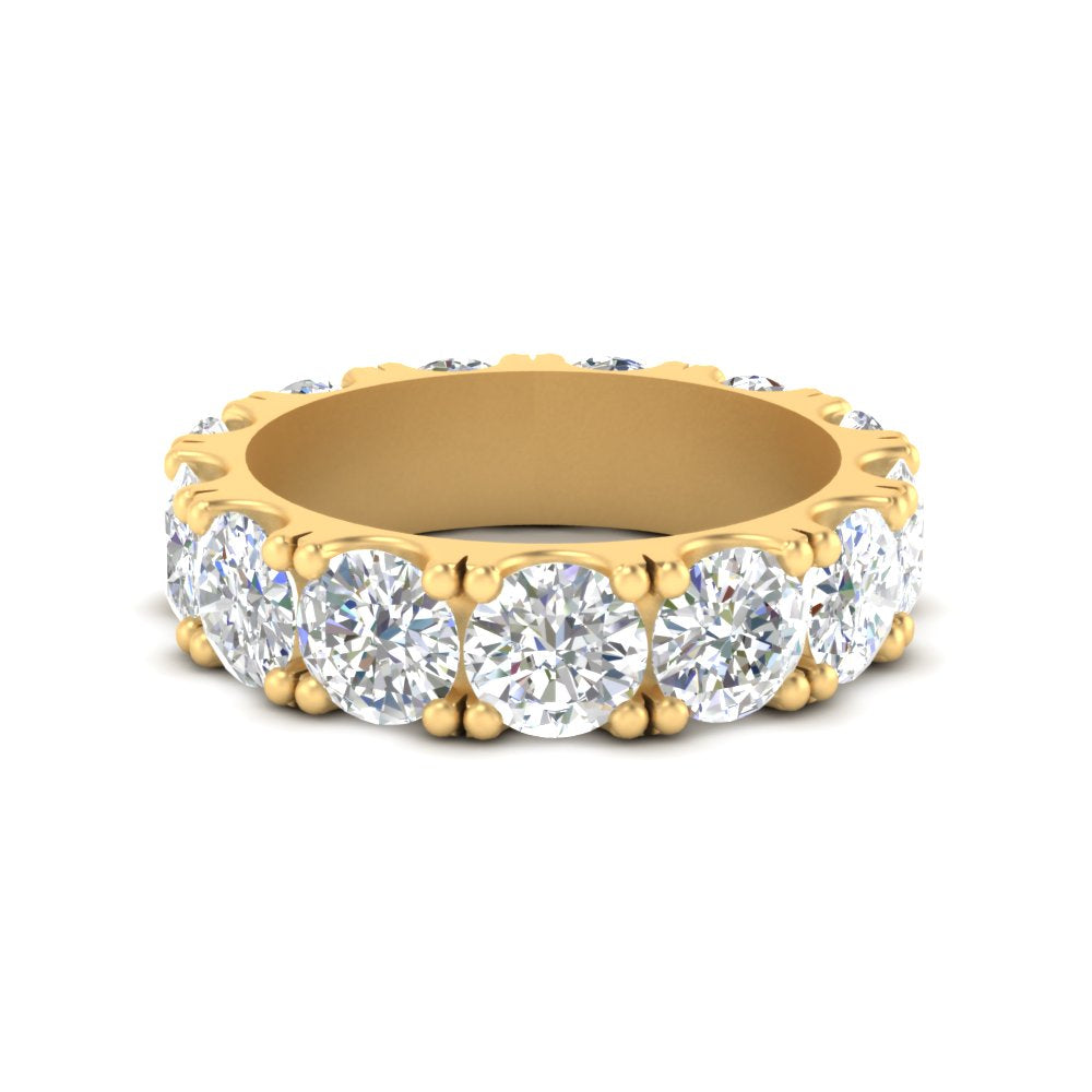 0.25 - 5 Carat Round Cut Lab Grown Eternity Wedding Band For Women 14k Gold