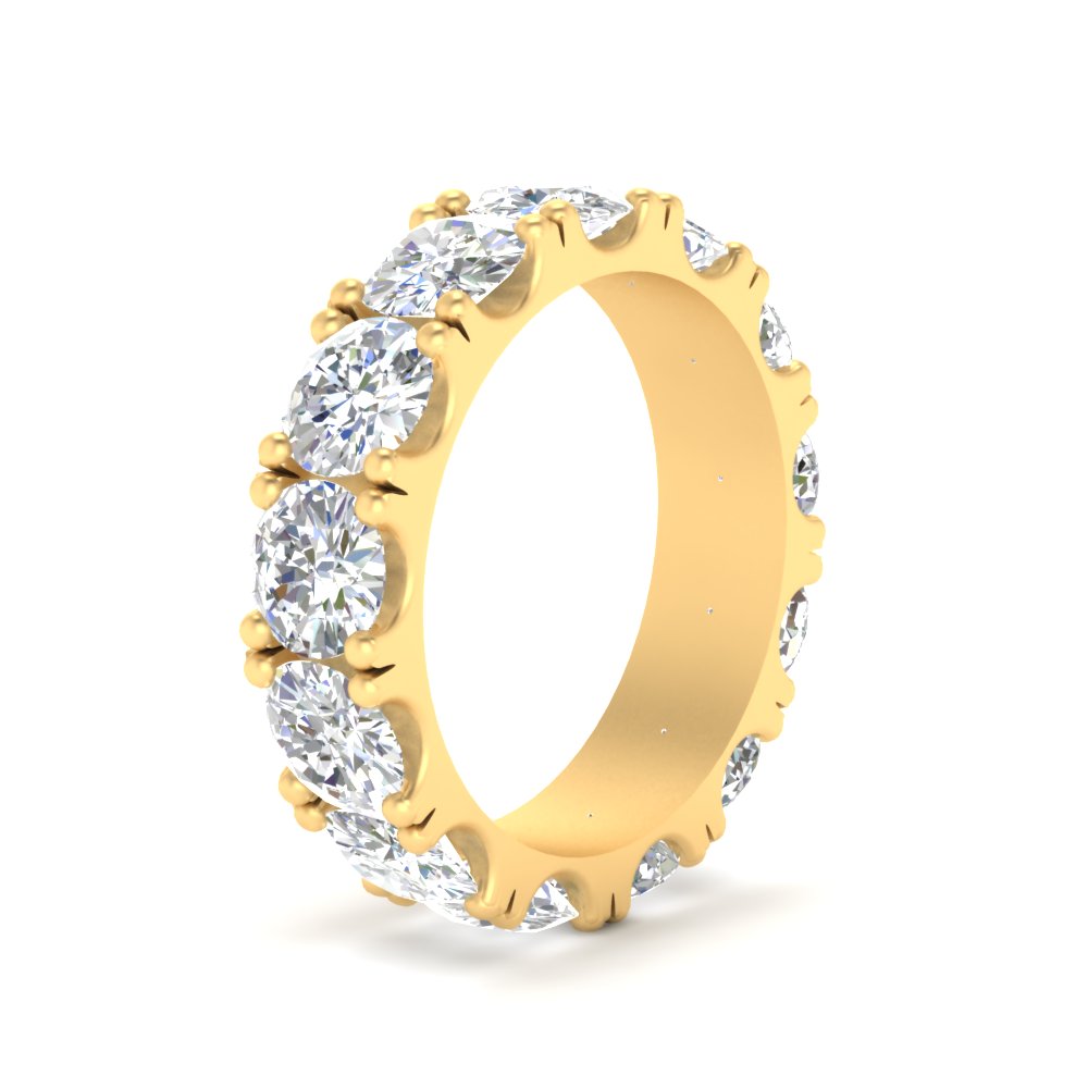 0.25 - 5 Carat Round Cut Lab Grown Eternity Wedding Band For Women 14k Gold