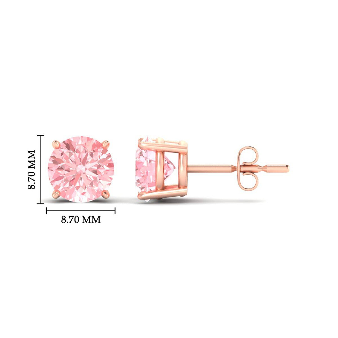 Fancy Lab Colored Diamond Round Cut Stud Earring
