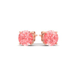 Load image into Gallery viewer, 5-carat-fancy-color-lab-grown-round-vivid-pink-stud-earrings-in-rose-gold-fdear10411rogvpinkangle3-5.00ct-nl-rg.jpg?v=1786968027