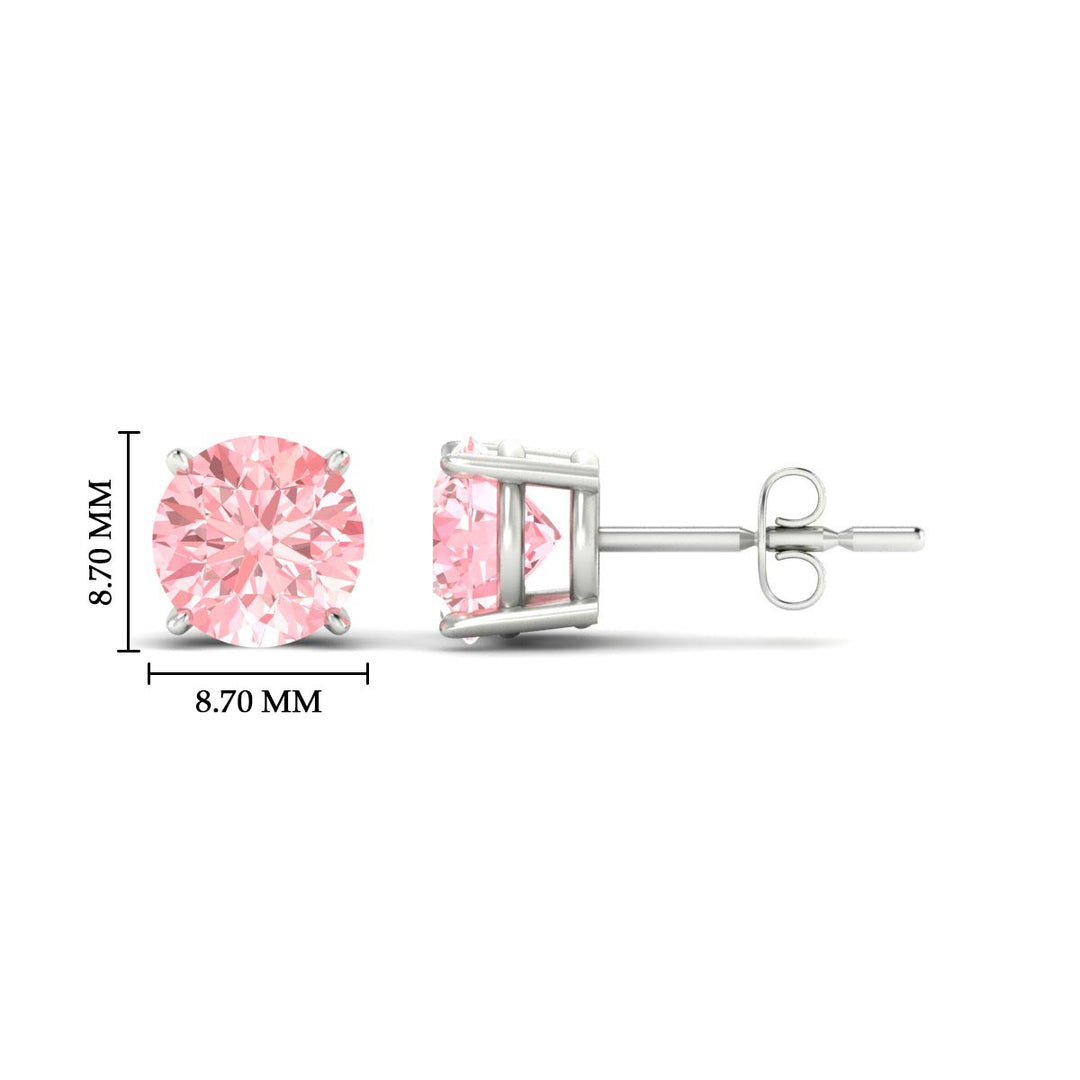 Fancy Lab Colored Diamond Round Cut Stud Earring