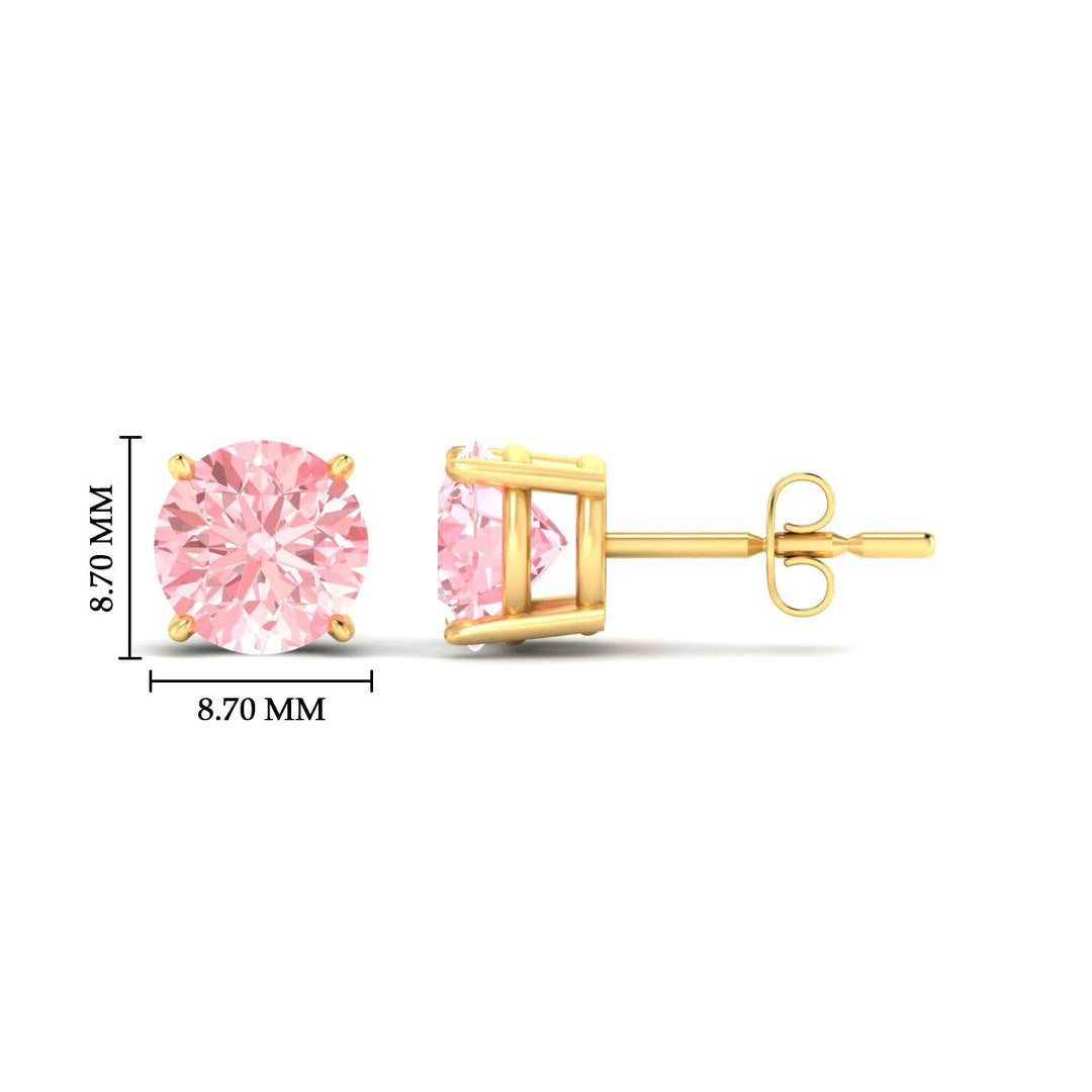Fancy Lab Colored Diamond Round Cut Stud Earring