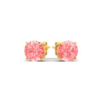Load image into Gallery viewer, 5-carat-fancy-color-lab-grown-round-vivid-pink-stud-earrings-in-yellow-gold-fdear10411rogvpinkangle3-5.00ct-nl-yg.jpg?v=1786968026
