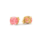 Load image into Gallery viewer, 5-carat-fancy-color-lab-grown-round-vivid-pink-stud-earrings-in-yellow-gold-fdear10411rogvpinkangle4-5.00ct-nl-yg.jpg?v=1786968027