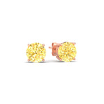 Load image into Gallery viewer, 5-carat-fancy-color-lab-grown-round-vivid-yellow-stud-earrings-in-rose-gold-fdear10411rogvyellowangle1-5.00ct-nl-rg.jpg?v=1786968027