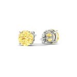 Load image into Gallery viewer, 5-carat-fancy-color-lab-grown-round-vivid-yellow-stud-earrings-in-white-gold-fdear10411rogvyellowangle4-5.00ct-nl-wg.jpg?v=1786968027