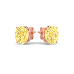 Load image into Gallery viewer, 5-carat-oval-cut-vivid-yellow-diamond-stud-earrings-in-rose-gold-fdear10411ovgvyellowangle3-5.00ct-nl-rg.jpg