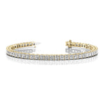 Load image into Gallery viewer, 5 To 10 Carat Princess Cut Tennis Lab Diamond Bracelet 14K Gold
