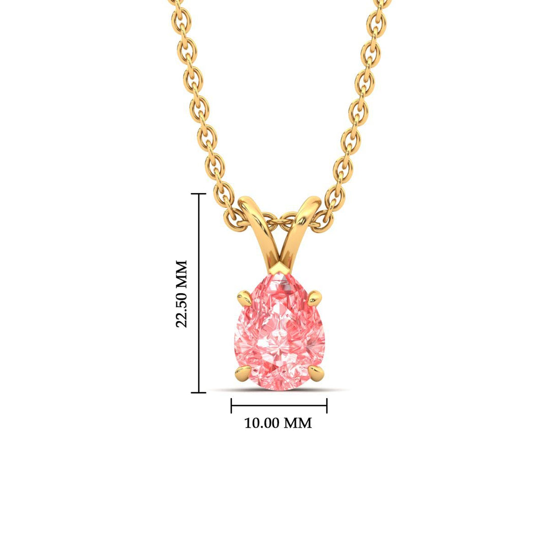 Color Lab Fancy Pear Shaped Diamond Solitaire Pendant