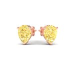 Load image into Gallery viewer, 5-carat-vivid-yellow-pear-cut-3-prong-earring-in-rose-gold-fdear10411peyellowangle3-5.00ct-nl-rg.jpg