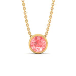 Load image into Gallery viewer, 5-ct-fancy-lab-grown-round-vived-pink-bezel-stone-pendant-in-yellow-gold-fdpd10538rogvpinkangle1-5.00ct-nl-yg.jpg?v=1785906888