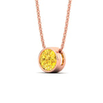 Load image into Gallery viewer, 5-ct-fancy-lab-grown-round-vived-yellow-bezel-stone-pendant-in-rose-gold-fdpd10538rogvyellowangle2-5.00ct-nl-rg.jpg?v=1785906888