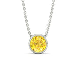Load image into Gallery viewer, 5-ct-fancy-lab-grown-round-vived-yellow-bezel-stone-pendant-in-white-gold-fdpd10538rogvyellowangle1-5.00ct-nl-wg.jpg?v=1785906891