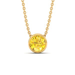 Load image into Gallery viewer, 5-ct-fancy-lab-grown-round-vived-yellow-bezel-stone-pendant-in-yellow-gold-fdpd10538rogvyellowangle1-5.00ct-nl-yg.jpg?v=1785906888