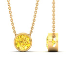 Load image into Gallery viewer, 5-ct-fancy-lab-grown-round-vived-yellow-bezel-stone-pendant-in-yellow-gold-fdpd10538rogvyellowangle3-5.00ct-nl-yg.jpg?v=1785906888