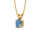 Load image into Gallery viewer, 5-ct-four-prong-fancy-lab-grown-round-vived-blue-stone-pendant-in-yellow-gold-fdpd8469rogvblueangle2-3.00ct-nl-yg.jpg?v=1786081376