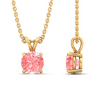 Load image into Gallery viewer, 5-ct-four-prong-fancy-lab-grown-round-vived-pink-stone-pendant-in-yellow-gold-fdpd8469rogvpinkangle3-3.00ct-nl-yg.jpg?v=1786081991