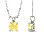 Load image into Gallery viewer, 5-ct-four-prong-fancy-lab-grown-round-vived-yellow-stone-pendant-in-white-gold-fdpd8469rogvyellowangle3-3.00ct-nl-wg.jpg?v=1786082427