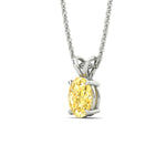 Load image into Gallery viewer, 5-ct-oval-shaped-fancy-lab-grown-vived-yellow-stone-pendant-in-white-gold-fdpd8469ovgvyellowangle2-5.00ct-nl-wg.jpg