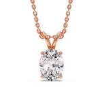 Load image into Gallery viewer, https://www.fascinatingdiamonds.com/cdn/shop/files/5-ct-oval-solitaire-pendant-in-rose-gold-FDPD8469OV-5CT-ANGLE1-RG_1200X1200.jpg?v=1762143000