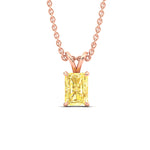 Load image into Gallery viewer, 5-ct-radiant-cut-fancy-lab-grown-vived-yellow-solitaire-necklace-in-rose-gold-fdpd8469ragvyellowangle1-5.00ct-nl-rg.jpg