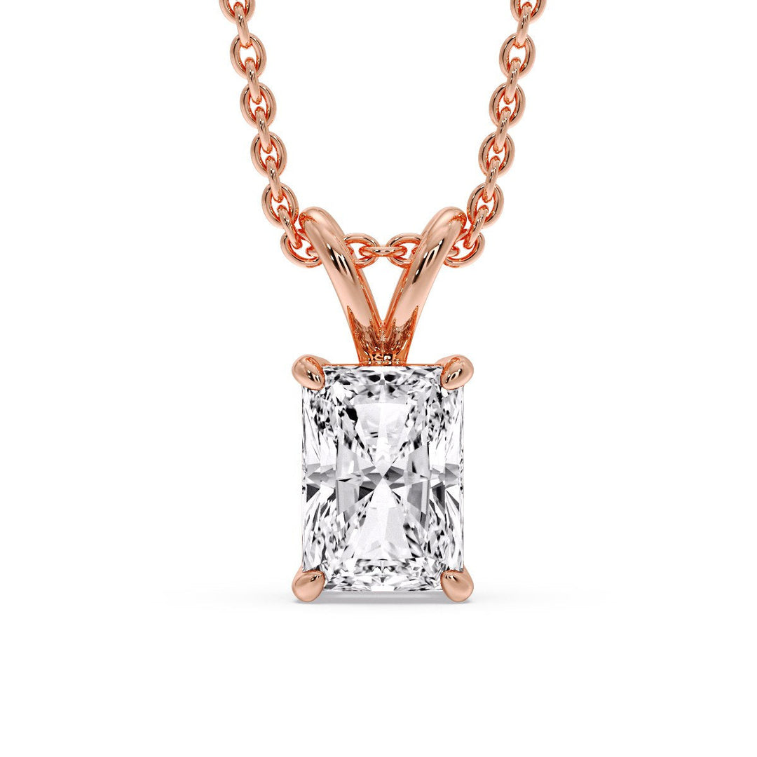 Radiant Fancy Lab Diamond Solitaire Colored Stone Pendant