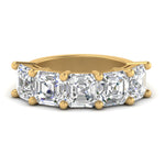 Load image into Gallery viewer, Five Stone Asscher Cut Lab Diamond Ring 14K Gold
